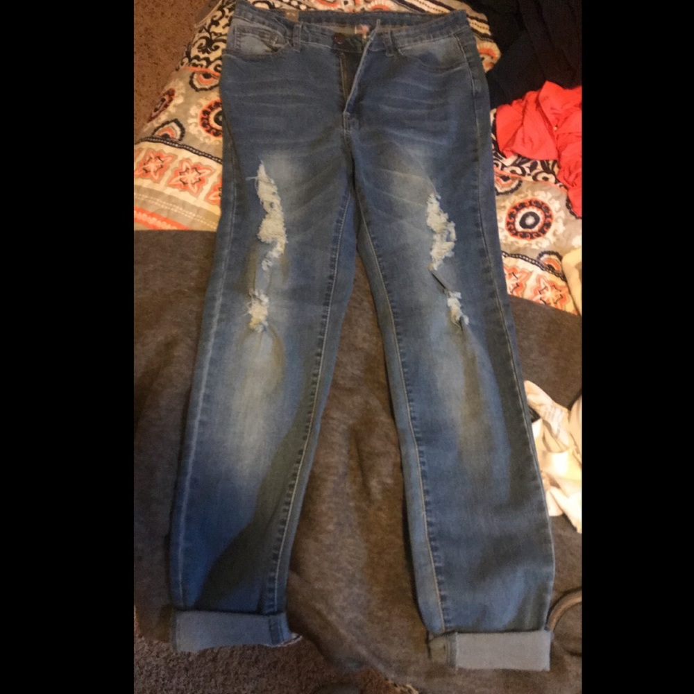 Brand new distressed skinnies—very stretchy!